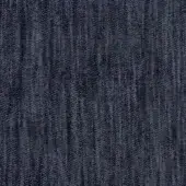 Dark indigo denim fabric texture with a tight, diagonal rib weave and subtle heathered tonal variations, suggesting durability.